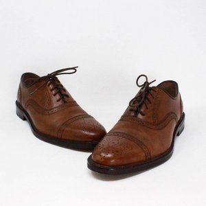 JOHNSON MURPHY #40283 Brown Leather Conard Cap Toe Oxford Men’s Shoes (US 9.5 EU